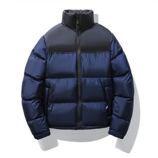 2023 Winter new men's fashion trendy thickened stand collar cotton-padded coat youth zipper color matching cotton-padded coat men