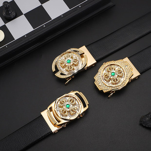 New arrival running men's belt double edge men's casual rotating automatic buckle belt Yiwu factory wholesale