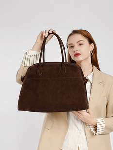 high quality Niche Frosted Cow Leather Tote Bag Women's All-Match Leather High-Level Suede Large-Capacity Tote Bag