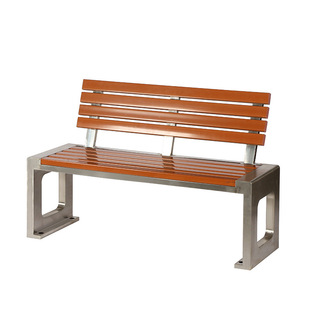 Stainless Steel Park Chair Outdoor Bench Anticorrosive Plastic Wood Metal Seat Outdoor Backrest Bench Square Park Bench