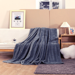 New upgraded thickened flannel rabbit velvet nap blanket thickened striped magic velvet imitation rabbit fur rabbit velvet blanket
