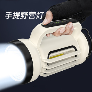 Cross-border new Type-C strong light long-range portable lamp multi-function emergency Searchlight outdoor tent lamp camping lamp