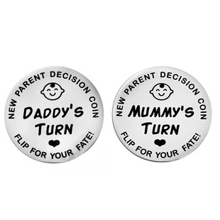 Stainless steel decision coin mummy's daddy's turn European and American fun toy double-sided metal commemorative coin