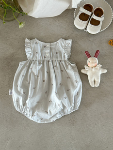 Baby Clothes Summer Thin 2025 New Arrival Baby Girl's Floral Hare Clothes Summer Triangle Bag Fart Clothes Climbing Clothes Class A