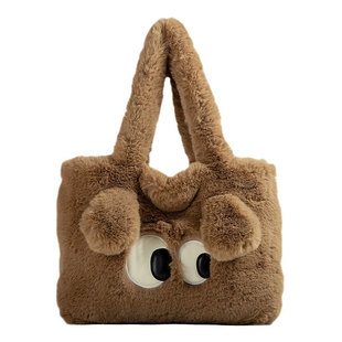 Bag Plush Autumn and Winter Handbag Bag Women's 2024 Autumn and Winter Large Capacity Soft Plush Portable Tote Large Bag for Women