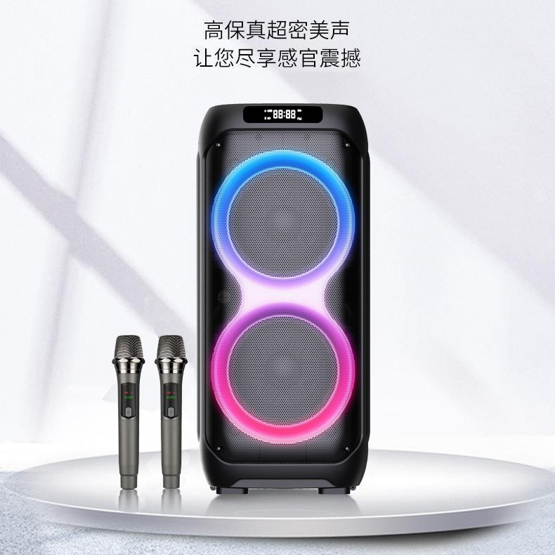 High-Power Outdoor Portable Bluetooth Speaker with Microphone for Square Dancing and Parties, Customizable