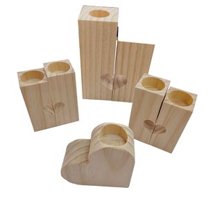 Pine heart-shaped candlestick Valentine's Day Lantern candle holder decoration solid wood aromatherapy party decoration ornaments