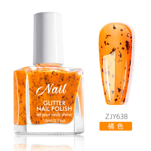 Cross-border Fluorescent Color Universal Quail Egg Nail Polish Free Roasted Eggshell Glue Japanese-style All-match Spot Texture Nail Polish Wholesale