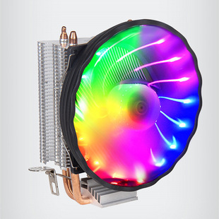 Desktop computer dual heat pipe mute CPU radiator AMD push-down 1155/136/61700 luminous wind