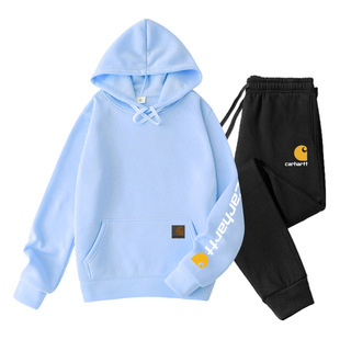Трансграничный европейский и американский модный бренд Amazon Carhartt, новый мужской и женский флисовый свитер, повседневные спортивные штаны с капюшоном