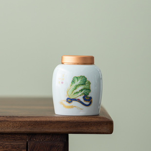 Ceramic Tea Cans Chinese Style small size Mini Sealed Cans Household Moisture-proof Blue and White Tea Warehouse Tea Packaging Awakening Tea Cans