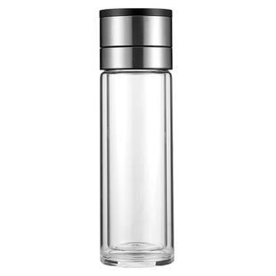 Car double-layer quick-opening glass one-button open lid tea separation tea cup men's high-end business gift cup
