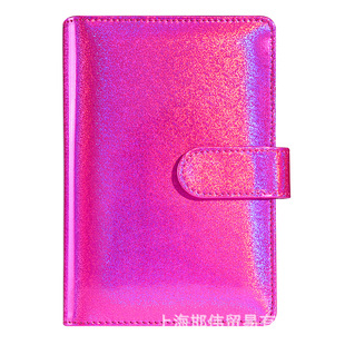 Cross-border A6 colorful matte laser macaron set pu notebook cash budget financial loose-leaf book