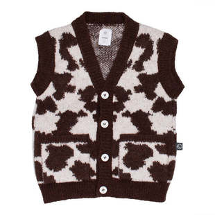 24WYN Sweater Girls Color Polka Dot Cardigan Jacket Men's Spell Knitted Sweater Middle and Big Children's Wool Striped Vest SHJ