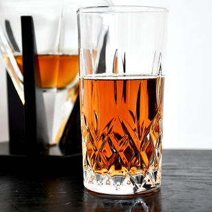 European Style Vintage Carved Whisky Glass Bar Beer Glass Foreign Wine Glass Household High Body Water Glass Juice Tea Cup