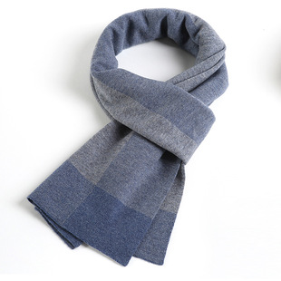 Custom 2023 new wool scarf men's color matching plaid scarf simple fashion men's business scarf group purchase