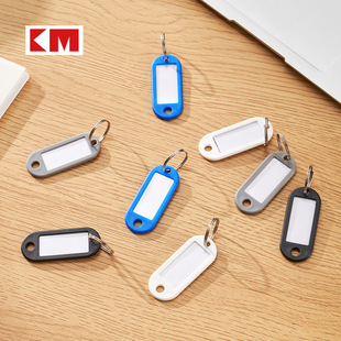 KM 596 Keychain Plastic Luggage Sign Key Ring Key Ring Classification Tag Markable Tag 8 Pack