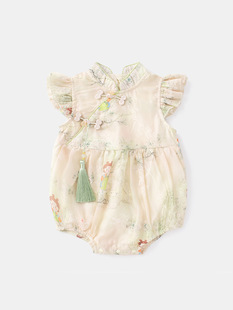 2025 Summer Newborn Baby Girl's jumpsuit Baby's 5206 New Chinese Hanfu Bag Fart Clothes Children's Catch Week Climbing Clothes