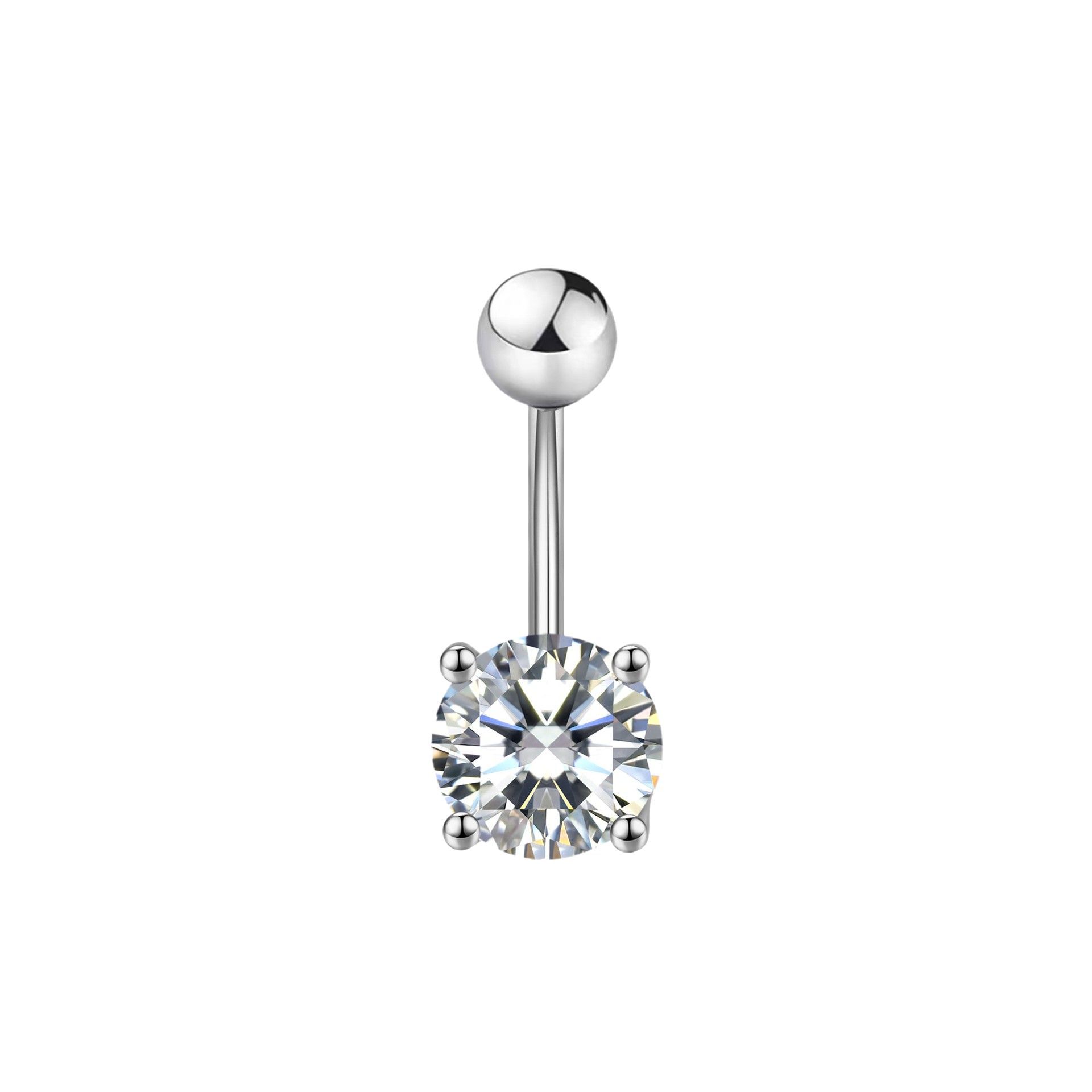 Cross-border Hot Selling 925 Silver Naked Diamond Naked Naked Naked Nail Simple Hole-raising Naked Nail Ring Body Piercing Jewelry Naked Nail Buckle Fashion