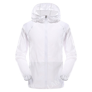 Sun protection clothing outdoor skin clothing men's and women's ultra-thin breathable UV protection hooded sun protection clothing couple printed LOGO