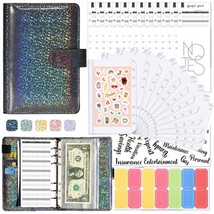 In stock wholesale A6 leather loose-leaf folder Journal book new macaron PU notebook cash budget book