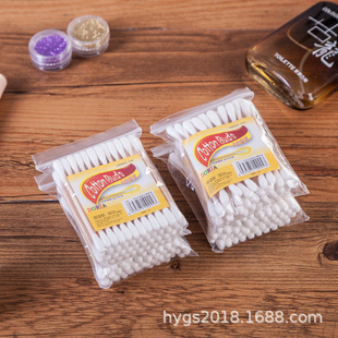 Factory wholesale disposable 48 bags double-headed wooden stick cotton swab household wound cleaning disinfection makeup cotton swab Cotton