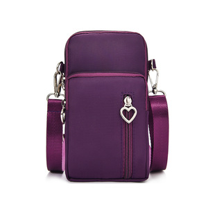 Mobile Phone Bag Women's Crossbody 2023 New Lightweight Three-Layer Mini Small Bag for Mobile Phone Cloth Bag Summer Vertical Coin Purse