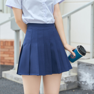 New Korean Style High Waist Summer Sports Women's Pleated Skirt Anti-running All-match Slimming jk College Style Skirt