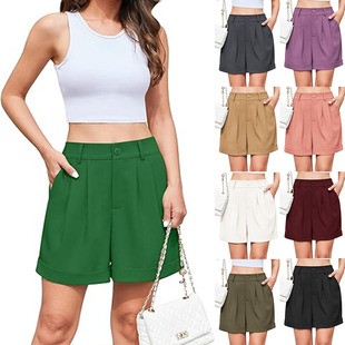 Cross-border Europe and America Amazon Summer Women's Clothing Office Business Work Commuter Temperament Dress Pants Triple Pants Shorts