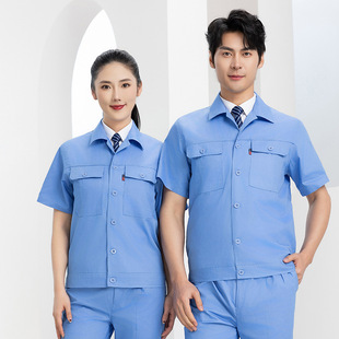 Summer Cotton Work Clothes suit Long and Short Sleeve Men's and Women's Factory Clothes Breathable Wear-resistant Factory Cotton Labor Protection Work Clothes
