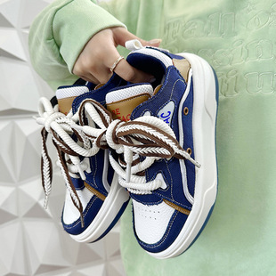 Niche design sneakers men's and women's 2023 spring and autumn versatile chic Korean style thick-soled thick-soled bread shoes for students Fashion