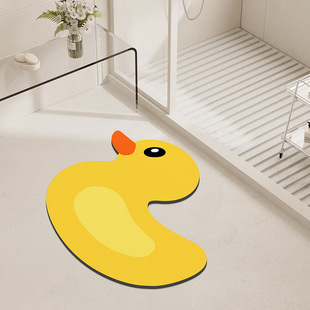 Cartoon opposite sex technology velvet bathroom absorbent mat bathroom door floor non-slip mat quick-drying carpet