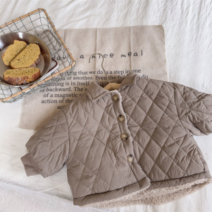 2023 children's clothing autumn and winter children's winter clothing Korean plus velvet padded cotton-padded clothes girls winter coat cotton-padded 122671