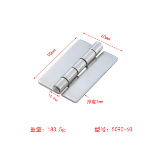 304 Stainless Steel Thickeneded 40~100 Flat Opening Industrial Hinge Household Hardware Electrical Cabinet Door Window Mechanical Equipment Hinge