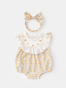 Female Baby Summer New Arrival Fart jumpsuit 2025 Korean Style Floral Hagi One-year-old jumpsuit 5289
