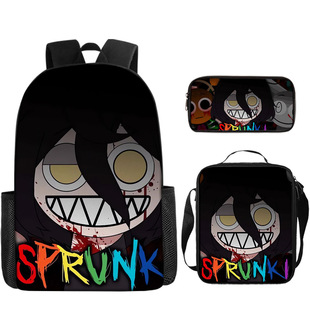 Cross-border latest big selling rhythm box Sprunki student schoolbag backpack backpack three-piece set a generation of hair