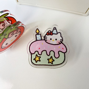 Sanrio note clip acrylic pp clip ins Wind cute strawberry Hello Kitty double-sided clip test paper finishing clip