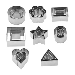 24-piece set of stainless steel biscuit mold cartoon love flower cookie mold fruit and vegetable cutting mold baking mold set