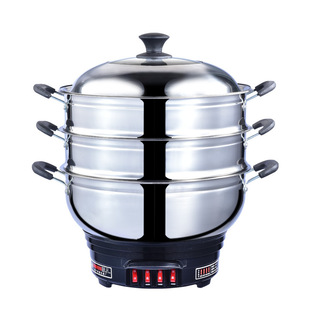 Electric cooker multi-functional household cooking electric wok integrated plug-in large capacity stainless steel electric cooker cooking stew hot pot