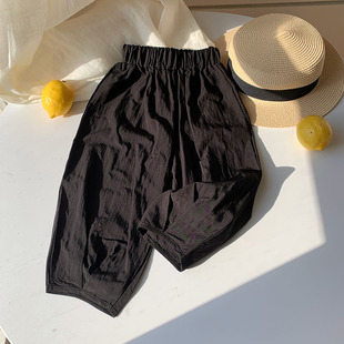 Girls' Summer Wear Thin Wide-leg Pants 2025 Summer New Style Children's Loose Western-style Anti-mosquito Pants Ice Silk Yamamoto Pants