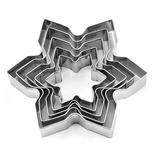Manufacturer's Ready-Made Household Stainless Steel Cake Mold DIY Baking Tools Christmas Snowflake Cookie Mold Five-Piece Set