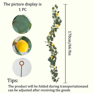 Amazon Explosions Simulation Green Plant Lemon Rattan Dining Table Home Eucalyptus Plant Rattan Decoration Hanging Wholesale