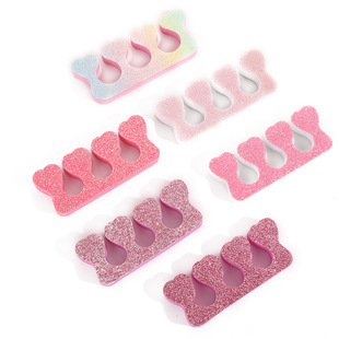 Scallion Peach Heart Finger Splitter Children's Four-finger Sponge Toe Splitter EVA Splitter Matching Sequin Toy suit