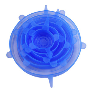 Silicone Preservative Cover 6-piece Food Grade Kitchen Household Sealed Bowl Cover Preservative Film Refrigerator Anti-smell