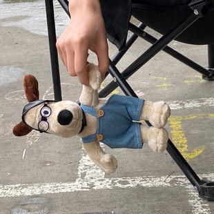 Cute suspender pants pilot doll presbyopic glasses bread puppy puppet repair toy decoration gift can be changed