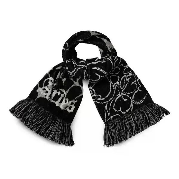 Gothic Dark Autumn and Winter Spider Web Texture Creative Casual Knitted Scarf High Street Windproof Warm Tassel Scarf