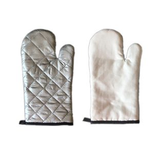 Factory direct thermal sublimation blank thermal insulation gloves thermal transfer cotton linen silver cloth anti-scald protective gloves