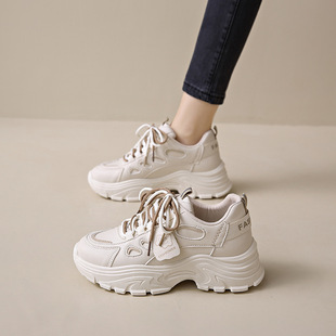 Autumn 2024 Women's Shoes New Breathable White Shoes Women's All-match Korean Style Thick-soled sneaker Casual Trendy Shoes for Torre