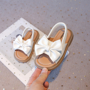 2025 summer new girls sandals children's shoes little girls princess shoes soft bottom non-slip shoes beach shoes wholesale