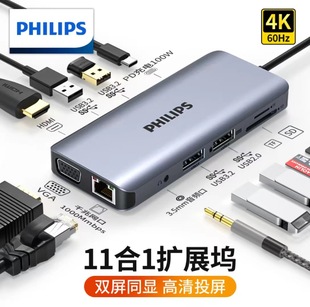 Philips док-станция USB-HDMI расширение док-разъем для ноутбука Мобильный телефон конвертер